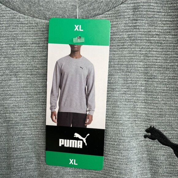 NEW Puma Men's XL Textured Crewneck Sweatshirt Gray Cotton Blend - Picture 8 of 11